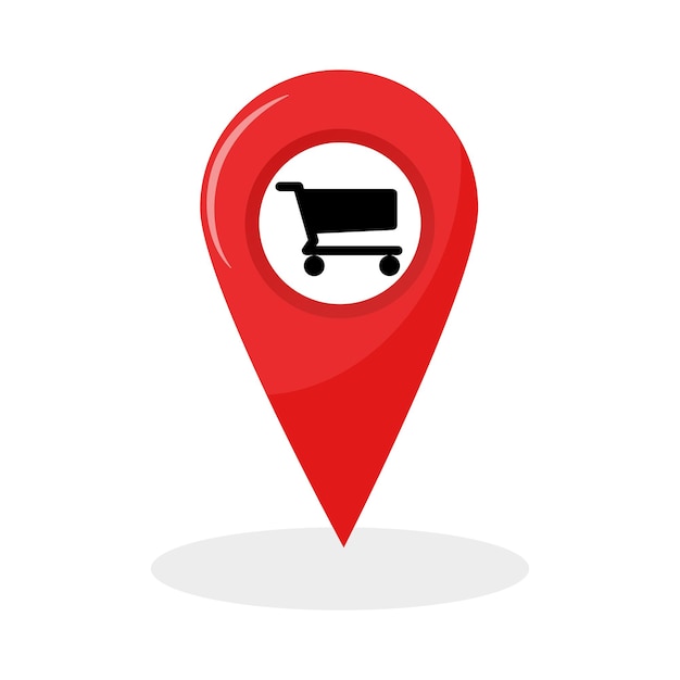 Icono de ubicación del pin con zona de almacenamiento