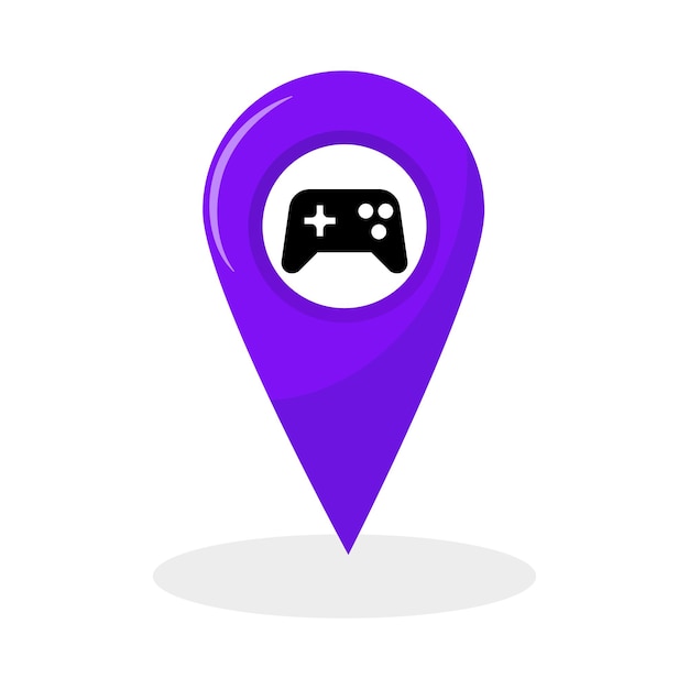 Icono de ubicación del pin con zona de juego de juego