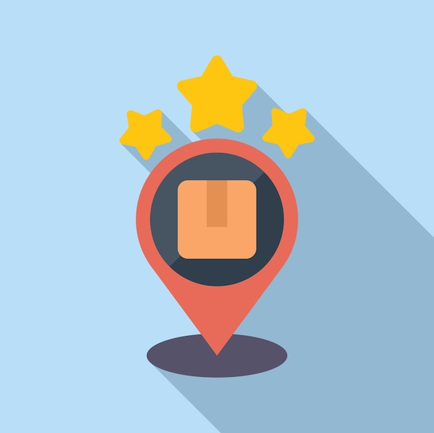Icono de ubicación del producto del paquete vector plano Servicio de ayuda de eventos