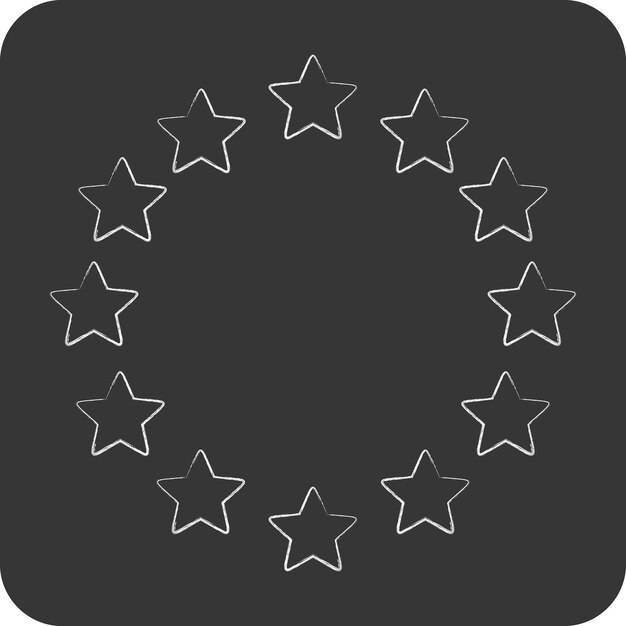 Icono de la UE Estrellas relacionadas con el símbolo de las estrellas tiza Estilo diseño simple iconos vectoriales simples editables