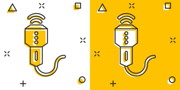 Icono de ultrasonido en estilo cómic Ilustración de vector de dibujos animados de equipo de escáner sobre fondo blanco aislado Concepto de negocio de efecto de salpicadura ultrasónica