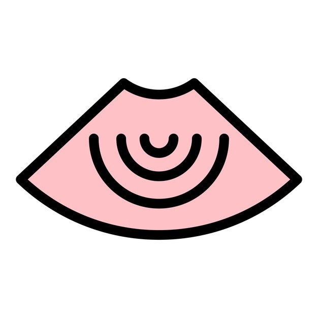 Icono de ultrasonido de exploración Esquema Icono de vector de ultrasonido de exploración para diseño web aislado en color plano de fondo blanco