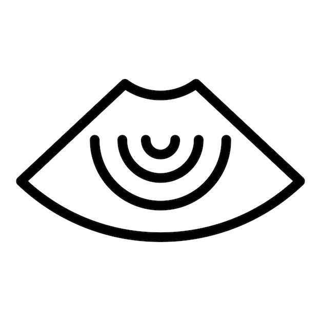 Icono de ultrasonido de exploración Esquema del icono de vector de ultrasonido de exploración para diseño web aislado sobre fondo blanco