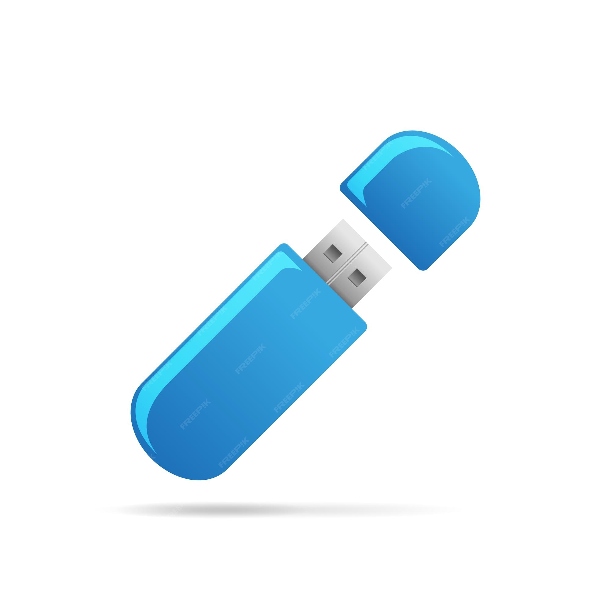 Autónomo Enojado puntada Icono de unidad flash usb. ilustración vectorial. tarjeta de memoria usb  azul sobre fondo blanco. | Vector Premium