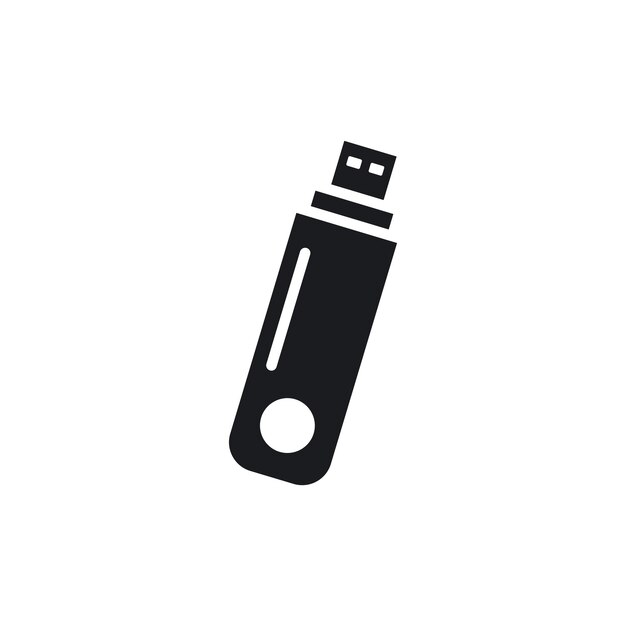 El icono de la unidad USB establece la transferencia de datos de la computadora, el símbolo vectorial de la unidad usb, el dispositivo de almacenamiento portátil, la unidad USB, el signo en estilo llenado y delineado.