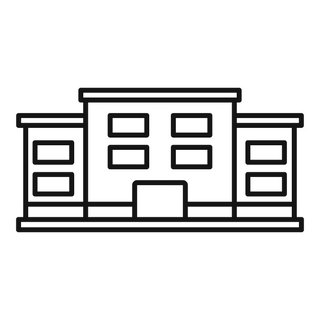 Icono de universidad famosa Contorno de icono de vector de universidad famosa para diseño web aislado sobre fondo blanco