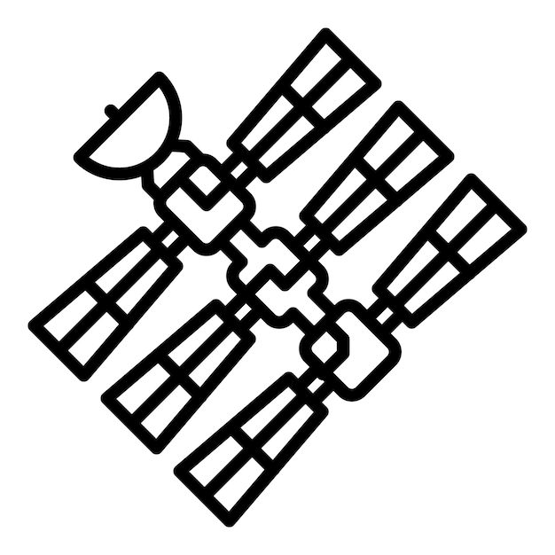Icono del universo de la estación espacial Icono vectorial de la estación Espacial para el diseño web aislado en fondo blanco