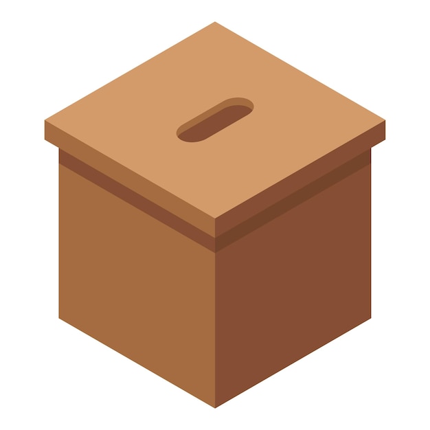 Icono de urna isométrica del icono de vector de urna para diseño web aislado sobre fondo blanco