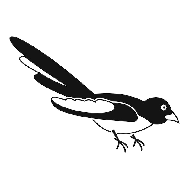 Icono de la urraca australiana Ilustración simple del ícono vectorial de la urtica australiana para el diseño web aislado en fondo blanco