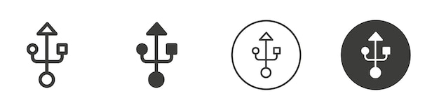 Icono de USB Logotipo de vector de contorno sencillo