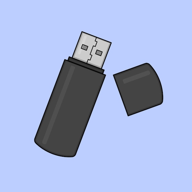 Icono USB plano Ilustración vectorial Memoria de datos de computadora