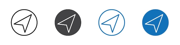 Icono de uso de la ubicación aislado en conjunto de vectores de fondo blanco