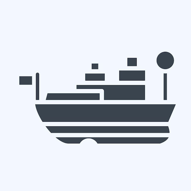 Icono del USS Missouri relacionado con el símbolo de Hawai estilo glifo diseño simple editable
