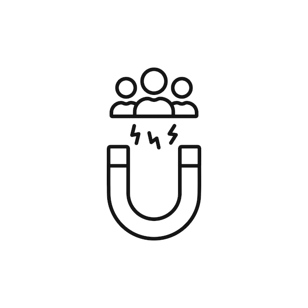Ícono de usuario magnético aislado en fondo blanco