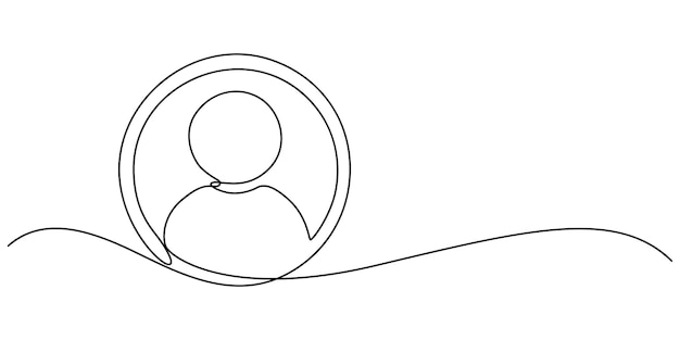 Icono de usuario plano aislado en fondo blanco Símbolo de usuario icono de persona continuo dibujo de una línea
