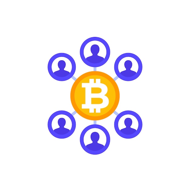 Icono de usuarios o titulares de Bitcoin en blanco