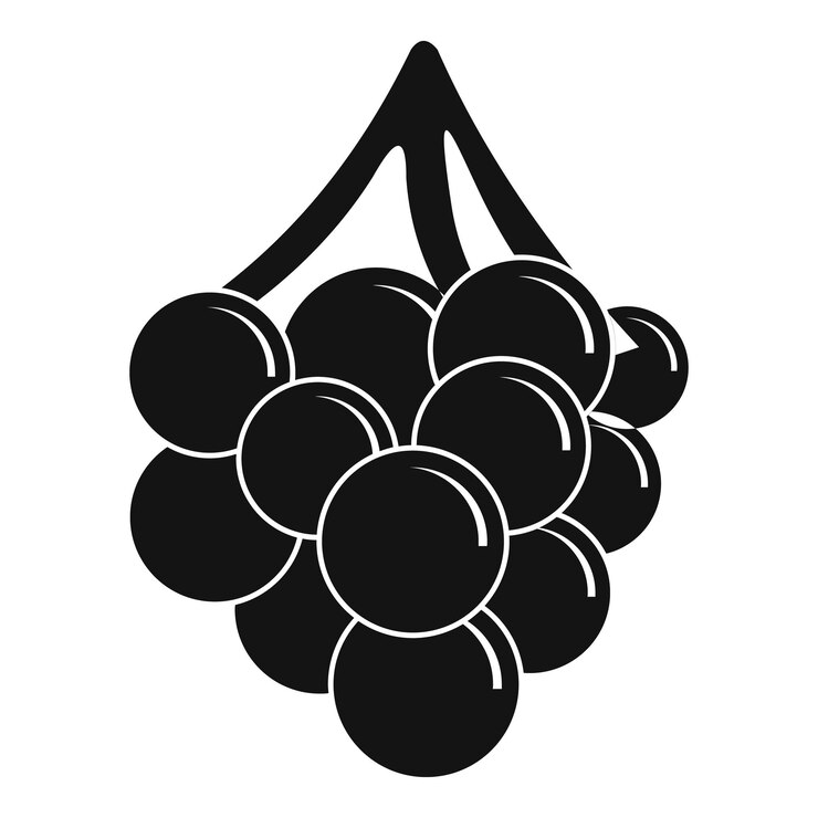 Vector icono de uva ilustración simple del icono de vector de uva para web