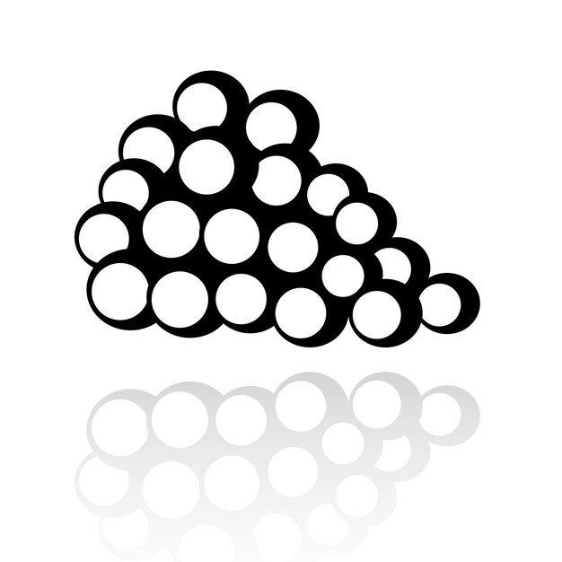 Icono de uvas de arte de línea negra