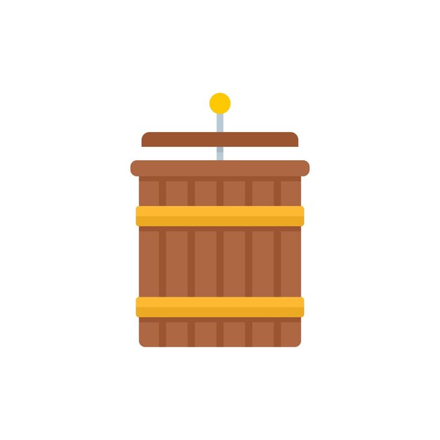 Icono de uvas trituradas de madera Ilustración plana de icono de vector de uvas trituradas de madera para diseño web