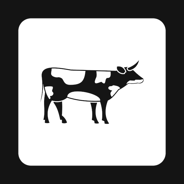 Icono de vaca en estilo simple aislado sobre fondo blanco Símbolo animal