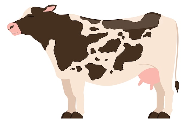 Icono de vaca de granja Símbolo de ganado de dibujos animados Signo de ganado