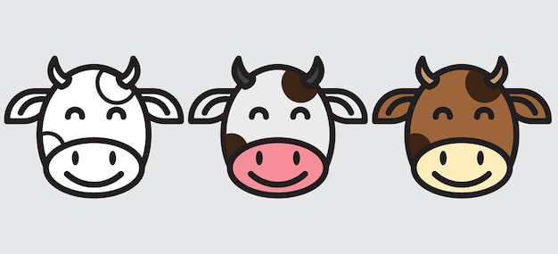 Vector icono de la vaca