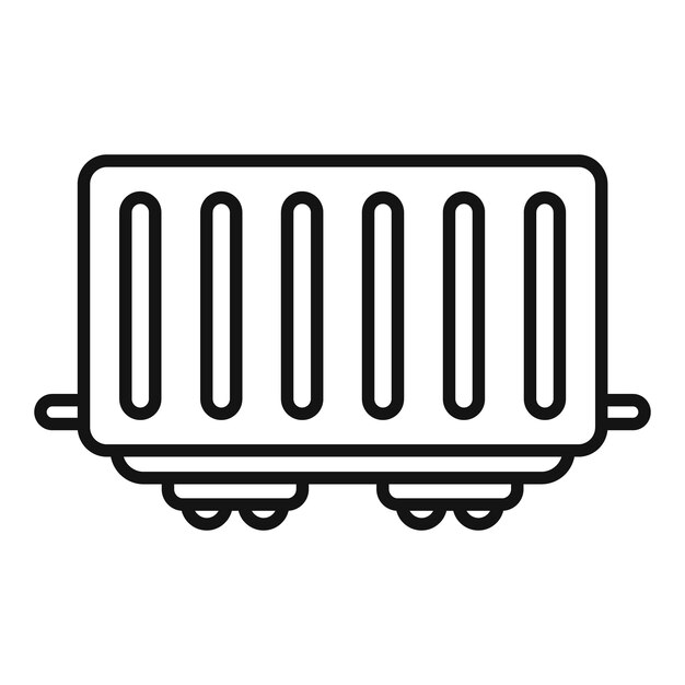 Icono de vagón de ferrocarril vector de contorno estación tren Metro esperando