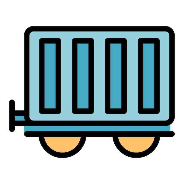 Icono de vagón de tren Contorno del vagón del tren Icono vectorial de color plano aislado