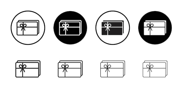 Icono de vales de regalo Arte plano en blanco y negro aislado