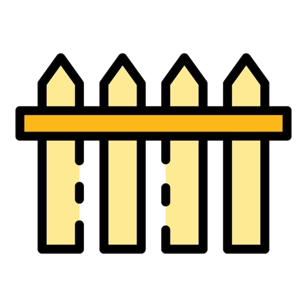Icono de la valla de la granja Contorno del icono vectorial de la varanda de la granya Color plano aislado