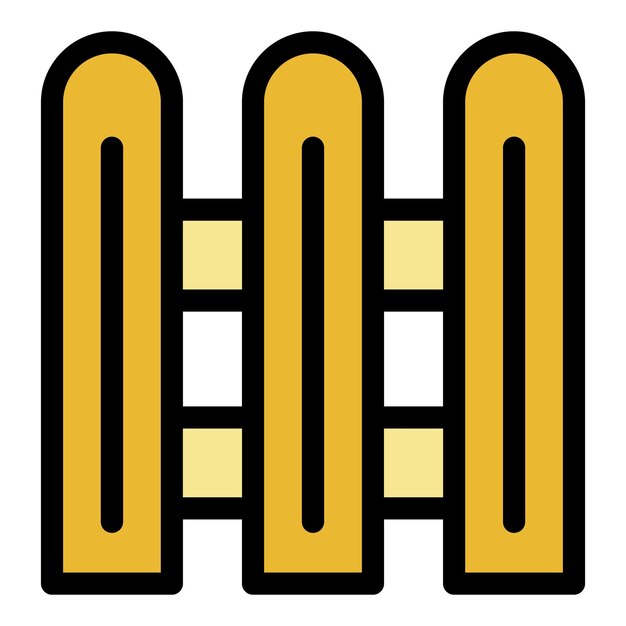 Icono de valla de madera Contorno de valla en madera Icono vectorial de color plano aislado