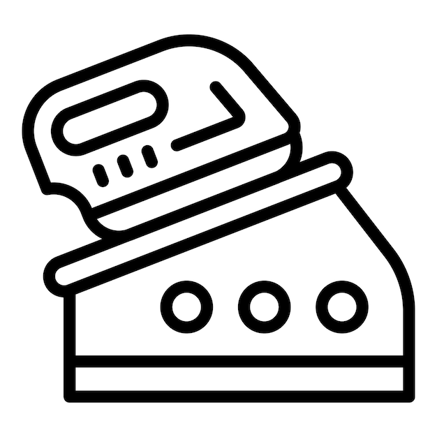 Icono de vapor de hierro vector de contorno tabla de tela planchado eléctrico