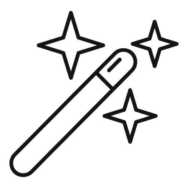 Icono de la varita mágica y la línea de estrellas