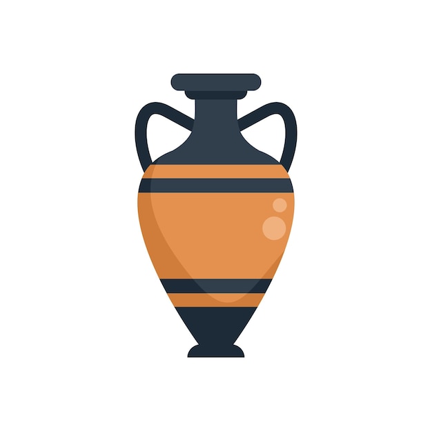 Icono de vasija de ánfora vector plano Jarrón antiguo Vino viejo aislado