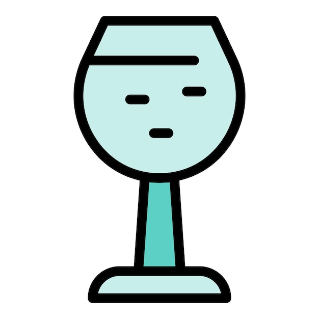 Icono de vaso de bebida Contorno Icono de vector de vaso de bebida para diseño web aislado en color plano de fondo blanco