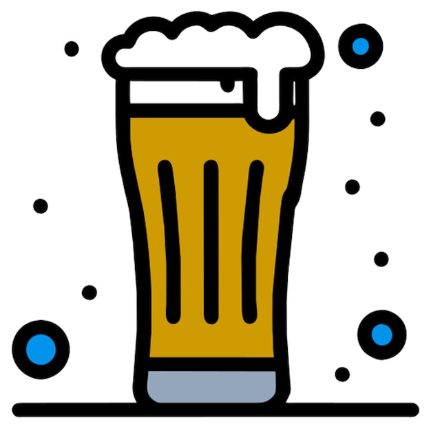 icono de vaso de cerveza estilo de dibujos animados moderno icono de color