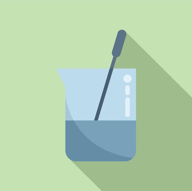 Icono de vaso de investigación vector plano Laboratorio médico ADN genético