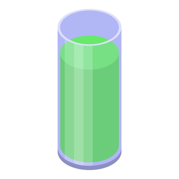Icono de vaso de jugo de lima Isométrico de icono de vector de vaso de jugo de lima para diseño web aislado sobre fondo blanco
