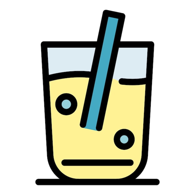 El icono del vaso de jugo de nutrición deportiva El contorno del vaso del jugo de alimentación deportiva El icono vectorial del color plano aislado