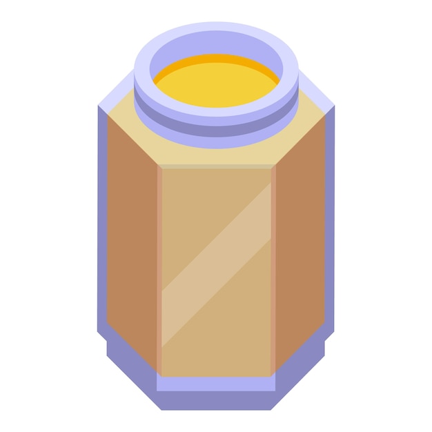 Icono de vaso de miel de vidrio vector isométrico trabajo del agricultor
