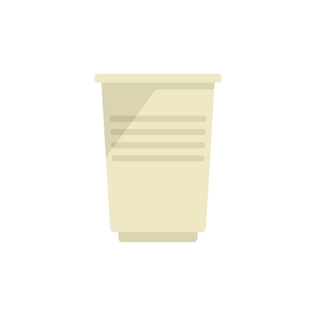 Icono de vaso de plástico océano vector plano Reciclaje ecológico Compost de residuos aislado