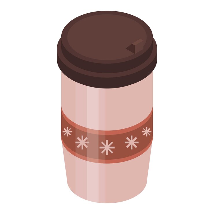 Vector icono de vaso de plástico de vino caliente isométrico de icono de vector de vaso de plástico de vino caliente para diseño web aislado sobre fondo blanco