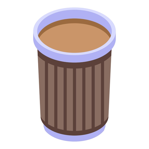 Icono de vaso de té clásico Isométrico del icono de vector de vaso de té clásico para diseño web aislado sobre fondo blanco