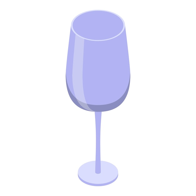 Icono de vaso para vino blanco Isométrico de vaso para icono de vector de vino blanco para diseño web aislado sobre fondo blanco