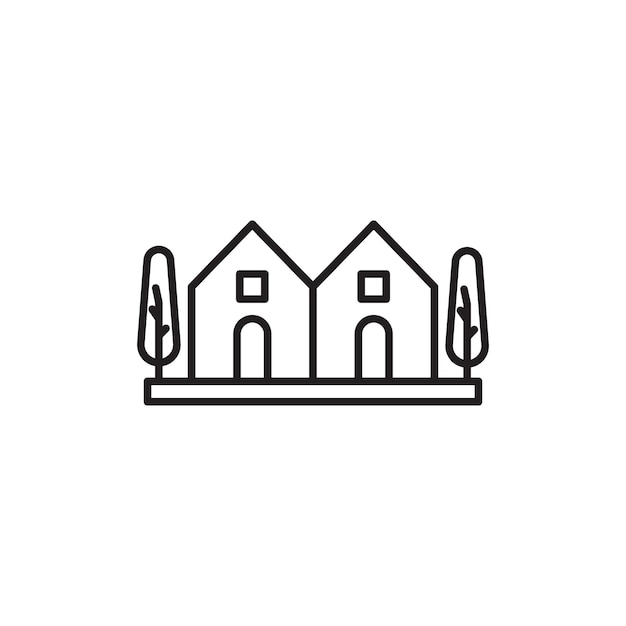 Icono del vecindario Colección de arte de línea delgada