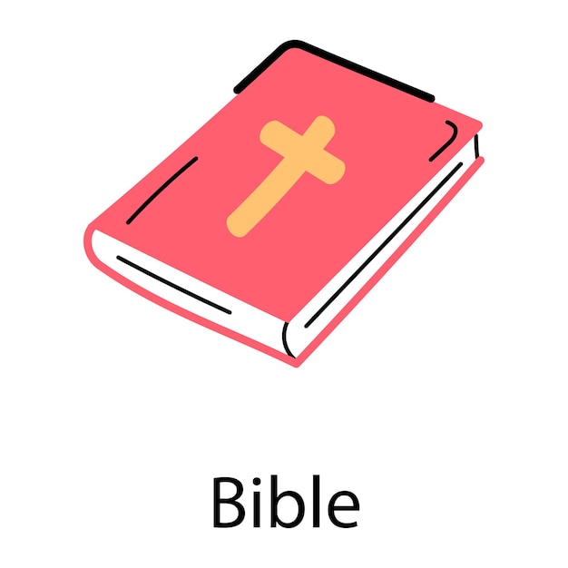 Un icono del vector 2d del libro de la biblia