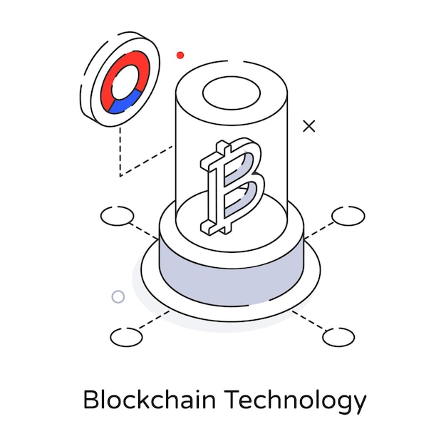 Icono de vector 3d de la tecnología bitcoin