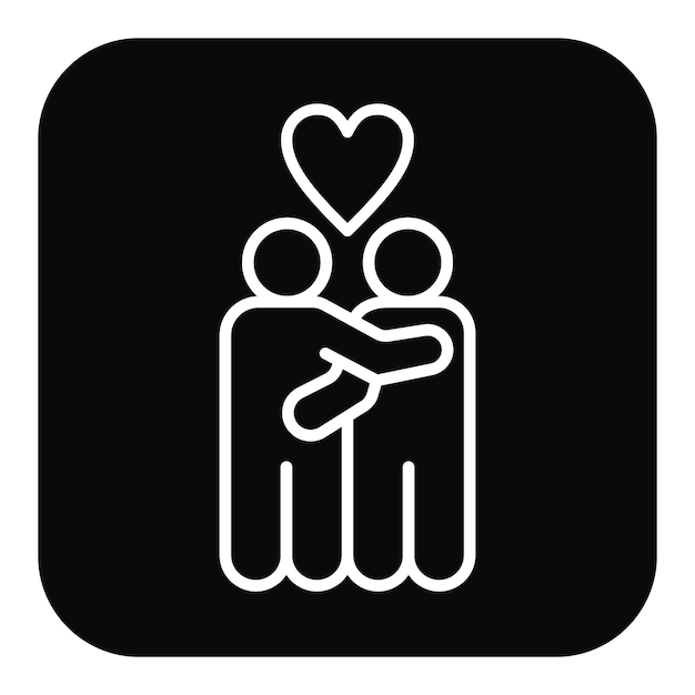 El icono del vector de abrazos se puede usar para el conjunto de iconos de comodidad