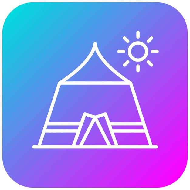 El icono del vector de acampada se puede usar para el conjunto de iconos de Beach Resort