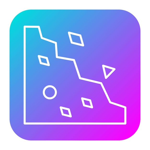 El icono del vector del acantilado se puede usar para el conjunto de iconos de paisajes